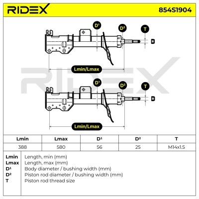 Shock Absorber RIDEX 854S1904 854S1904 - photo 5