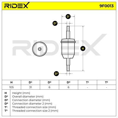 Fuel Filter RIDEX 9F0013 9F0013 - photo 5