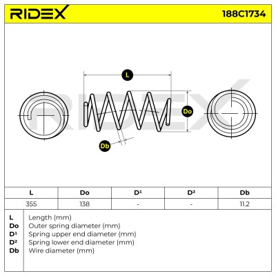 Suspension Spring RIDEX 188C1734 188C1734 - photo 4