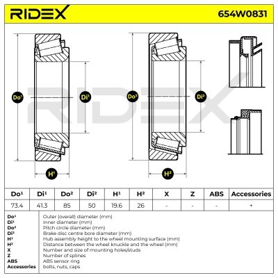 Wheel Bearing RIDEX 654W0831 654W0831 - photo 7