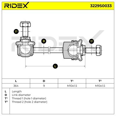 Stabilizer Link RIDEX 3229S0033 3229S0033 - photo 7