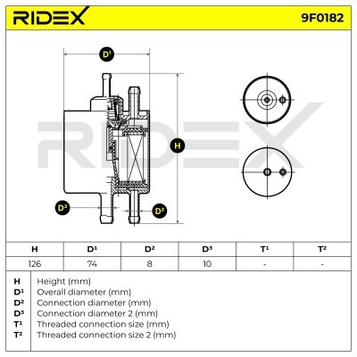 Fuel Filter RIDEX 9F0182 9F0182 - photo 7
