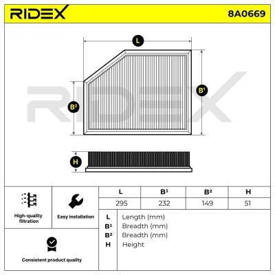 Air Filter RIDEX 8A0669 8A0669 - photo 6