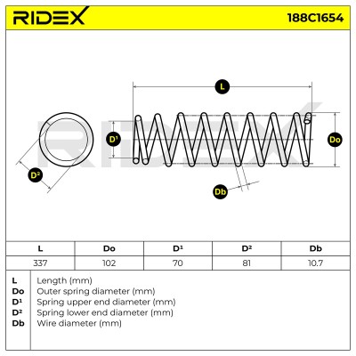 Suspension Spring RIDEX 188C1654 188C1654 - photo 4