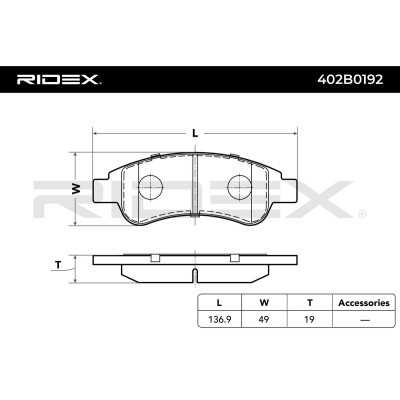Brake Pads Set RIDEX 402B0192 402B0192 - photo 4