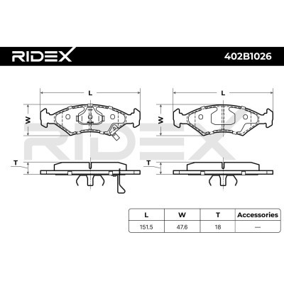 Brake Pads Set RIDEX 402B1026 402B1026 - photo 7