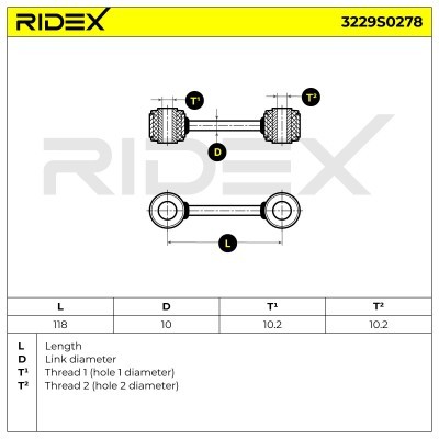 Stabilizer Link RIDEX 3229S0278 3229S0278 - photo 6