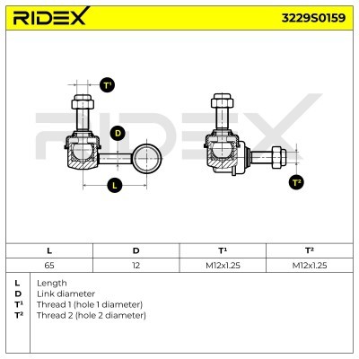 Stabilizer Link RIDEX 3229S0159 3229S0159 - photo 6