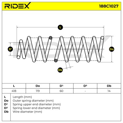 Suspension Spring RIDEX 188C1027 188C1027 - photo 5