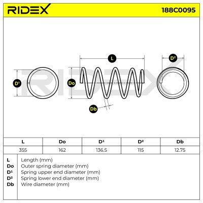 Suspension Spring RIDEX 188C0095 188C0095 - photo 5