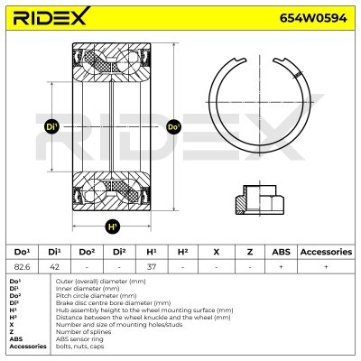 Wheel Bearing RIDEX 654W0594 654W0594 - photo 3