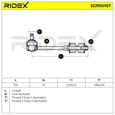 Stabilizer Link RIDEX 3229S0157 3229S0157 - photo 3