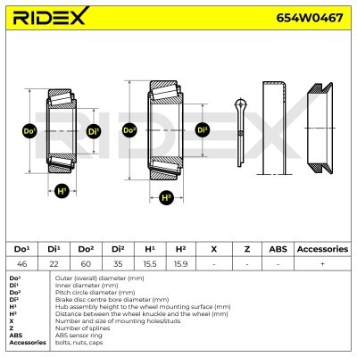 Wheel Bearing RIDEX 654W0467 654W0467 - photo 5