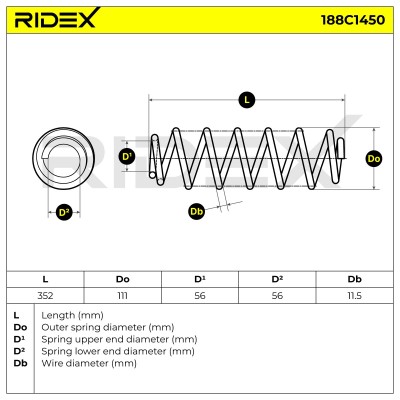 Suspension Spring RIDEX 188C1450 188C1450 - photo 4