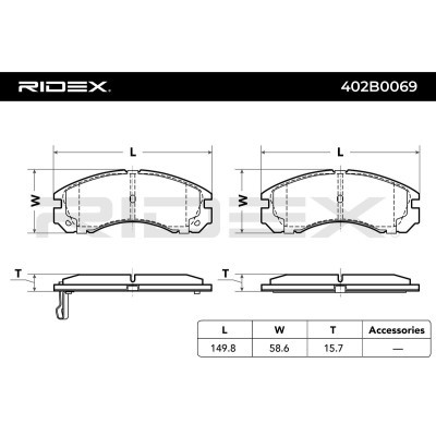 Brake Pads Set RIDEX 402B0069 402B0069 - photo 3
