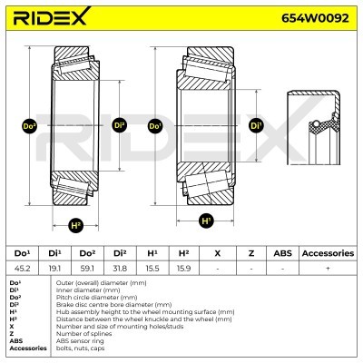 Wheel Bearing RIDEX 654W0092 654W0092 - photo 3