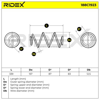 Suspension Spring RIDEX 188C1923 188C1923 - photo 4
