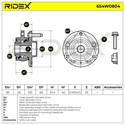 Wheel Bearing RIDEX 654W0804 654W0804 - photo 4