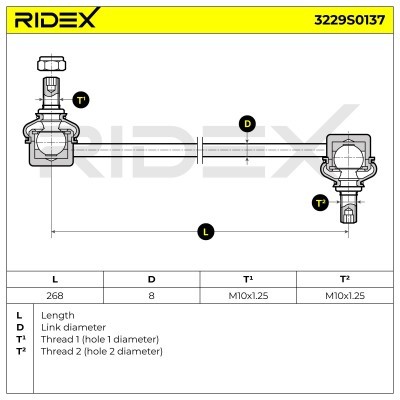 Stabilizer Link RIDEX 3229S0137 3229S0137 - photo 7