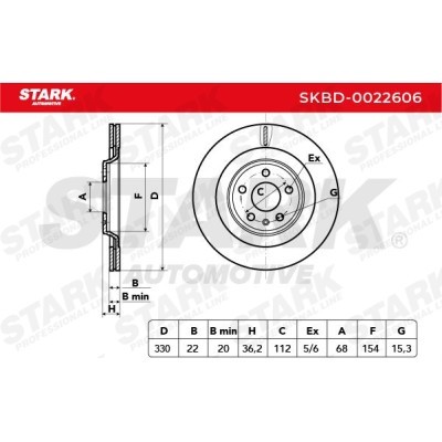 Brake Disc Stark SKBD-0022606 SKBD-0022606 - photo 3