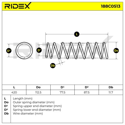 Suspension Spring RIDEX 188C0513 188C0513 - photo 5