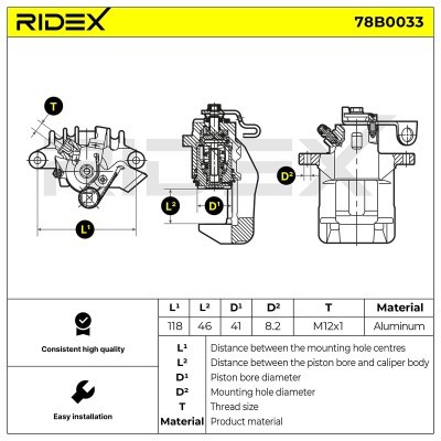 Brake Caliper RIDEX 78B0033 78B0033 - photo 5