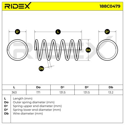Suspension Spring RIDEX 188C0479 188C0479 - photo 4