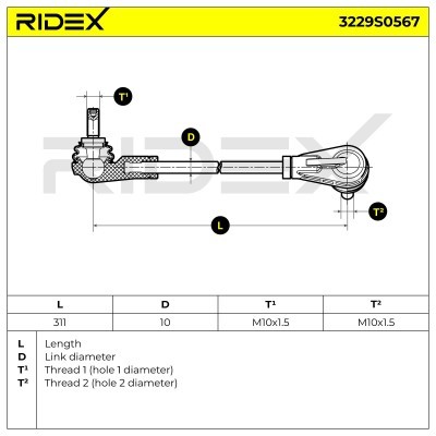 Stabilizer Link RIDEX 3229S0567 3229S0567 - photo 7