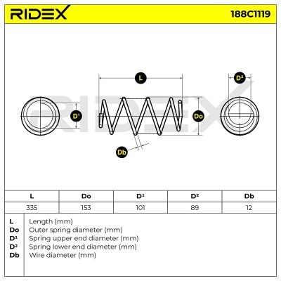 Suspension Spring RIDEX 188C1119 188C1119 - photo 5