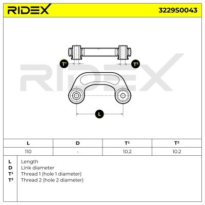 Stabilizer Link RIDEX 3229S0043 3229S0043 - photo 7