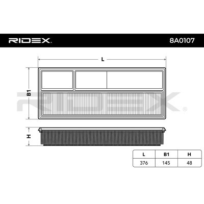 Air Filter RIDEX 8A0107 8A0107 - photo 6