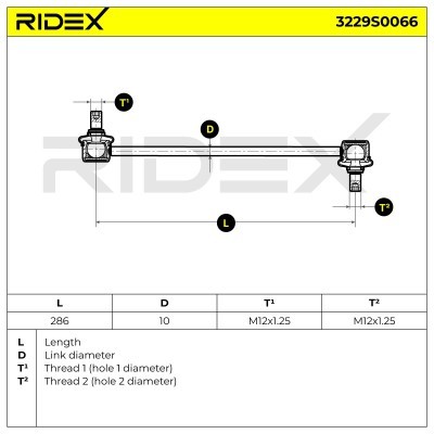 Stabilizer Link RIDEX 3229S0066 3229S0066 - photo 3