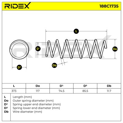 Suspension Spring RIDEX 188C1735 188C1735 - photo 4
