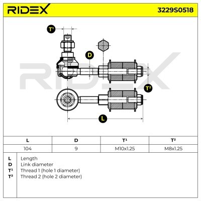 Stabilizer Link RIDEX 3229S0518 3229S0518 - photo 5