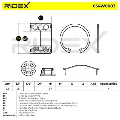 Wheel Bearing RIDEX 654W0003 654W0003 - photo 2