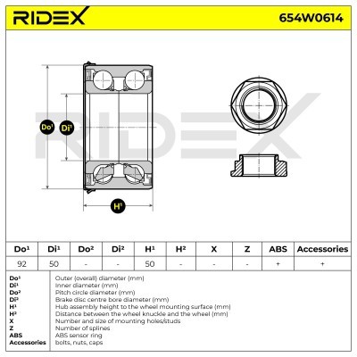 Wheel Bearing RIDEX 654W0614 654W0614 - photo 5