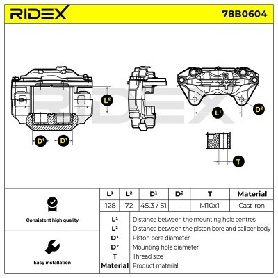 Brake Caliper RIDEX 78B0604 78B0604 - photo 6