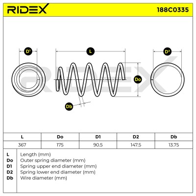 Suspension Spring RIDEX 188C0335 188C0335 - photo 5