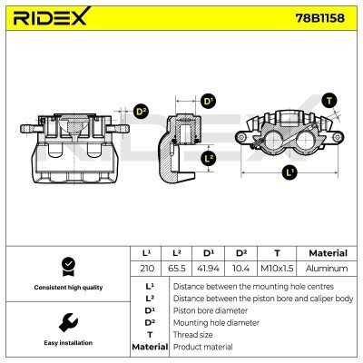 Brake Caliper RIDEX 78B1158 78B1158 - photo 4