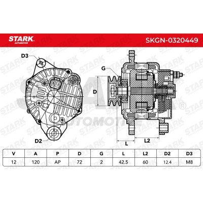 Alternator Stark SKGN-0320449 SKGN-0320449 - photo 5