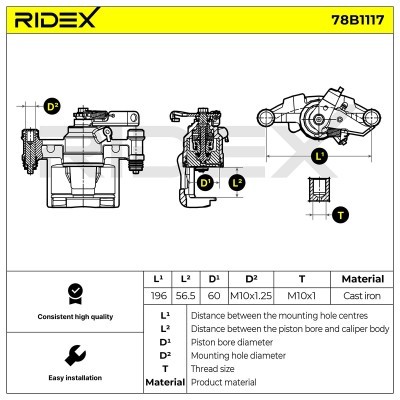 Brake Caliper RIDEX 78B1117 78B1117 - photo 7