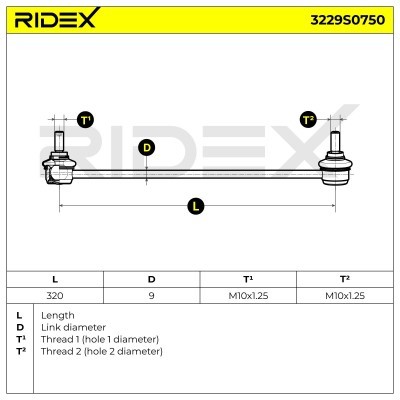 Stabilizer Link RIDEX 3229S0750 3229S0750 - photo 7