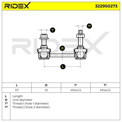 Stabilizer Link RIDEX 3229S0273 3229S0273 - photo 4