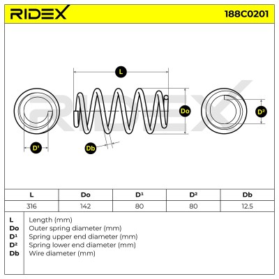 Suspension Spring RIDEX 188C0201 188C0201 - photo 4