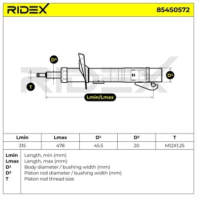Shock Absorber RIDEX 854S0572 854S0572 - photo 8