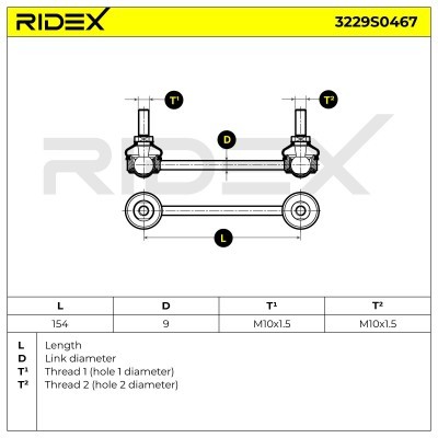Stabilizer Link RIDEX 3229S0467 3229S0467 - photo 5