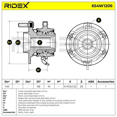 Wheel Bearing RIDEX 654W1206 654W1206 - photo 7