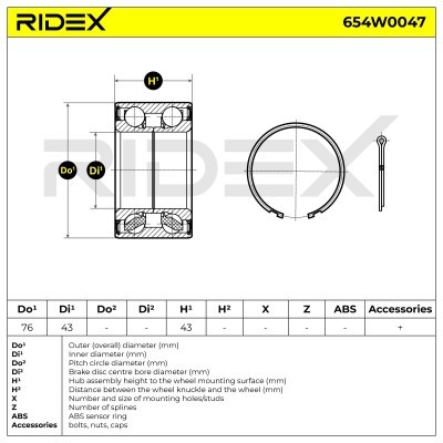 Wheel Bearing RIDEX 654W0047 654W0047 - photo 3