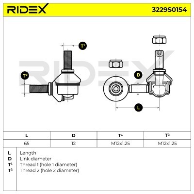 Stabilizer Link RIDEX 3229S0154 3229S0154 - photo 6