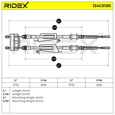 Cable Pull, Parking Brake RIDEX 124C0130 124C0130 - photo 6